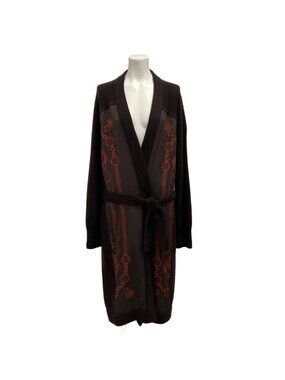 Hermes Cardigan M 3 H D 1 Dark Brown Multi Cashmere 38